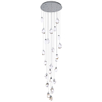 Большая каскадная люстра с хрустальными плафонами хром Esme Crystal Chrome Cascade Chandelier 25 варинант исполнения - 1 | Loft Concept в Москве