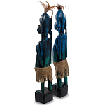 Комплект из 2-х деревянных статуэток Asmat Statuettes Dark Blue варинант исполнения - 5 | Loft Concept в Москве