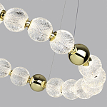 Люстра подвесная кольцевая с прозрачными рифлеными шарообразными плафонами Crystal Globule варинант исполнения - 4 | Loft Concept в Москве