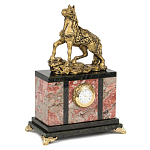 Часы настольные из натурального камня с декором в виде коня Horse Stone Clock варинант исполнения - 4 | Loft Concept в Москве