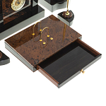 Настольный письменный набор с часами из природного камня обсидиана Royal Stone варинант исполнения - 4 | Loft Concept в Москве