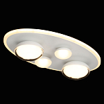 Потолочный светильник овальной формы белого цвета с 4-мя лампами Lunar Pebbles варинант исполнения - 3 | Loft Concept в Москве