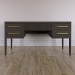 Большой Рабочий стол Primo с 5 выдвижными ящиками Темный орех варинант исполнения - 1 | Loft Concept в Москве