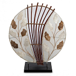 Настольная лампа из перламутра и дерева на подставке Indonesian Petal варинант исполнения - 1 | Loft Concept в Москве