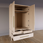 Шкаф платяной Primo с выдвижными ящиками шпон Черный дуб варинант исполнения - 4 | Loft Concept в Москве