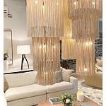 Люстра круглая трехъярусная из бахромы Milk Gradient Braided Fringe варинант исполнения - 4 | Loft Concept в Москве