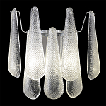 Бра с подвесками из рифленного стекла в форме капель на основании цвета хром Textured Glass варинант исполнения - 1 | Loft Concept в Москве