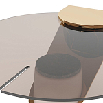 Дизайнерский журнальный стол с круглой столешницей из бронзированного стекла Honor Side Table варинант исполнения - 1 | Loft Concept в Москве