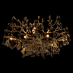 Потолочная люстра в виде ветвей деревьев золотого цвета с прозрачными подвесками-каплями Droplet Chandelier варинант исполнения - 4 | Loft Concept в Москве