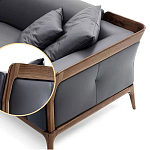 Диван двухместный c каркасом из массива дерева Double Sofa Made of Walnut Wood варинант исполнения - 2 | Loft Concept в Москве