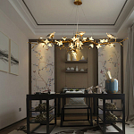 Люстра в виде золотой ветки с цветами и птичками Marvelous Garden варинант исполнения - 5 | Loft Concept в Москве