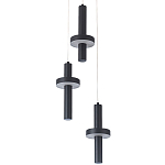 Каскадный светильник с 3-мя плафонами Flos Black Metal Acrylic Trio Hanging Lamp варинант исполнения - 2 | Loft Concept в Москве