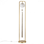 Торшер с шарообразным плафоном из белого стекла с подвеской из камня и длинной кисточкой Agatelle варинант исполнения - 1 | Loft Concept в Москве