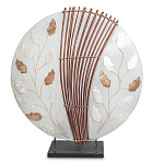 Настольная лампа из перламутра и дерева на подставке Indonesian Petal варинант исполнения - 2 | Loft Concept в Москве