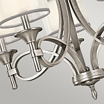 Люстра с белыми тканевыми абажурами в прозрачных стеклянных цилиндрах Kichler варинант исполнения - 8 | Loft Concept в Москве