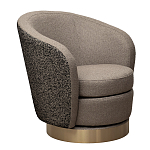 Кресло вращающееся черно-золотая рогожка Julia Armchair Golden Belt варинант исполнения - 1 | Loft Concept в Москве