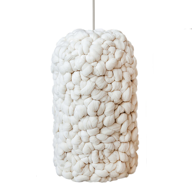 Вязаный Светильник Wool Knitted Lamp Elongated Shape Бежевый Вязаный Светильник Wool Knitted Lamp Elongated Shape Бежевый в Москве | Loft Concept