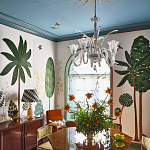 Обои с вышивкой ручной работы Mughal Trees Original colourway on linen варинант исполнения - 6 | Loft Concept в Москве