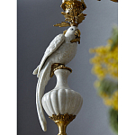 Подсвечник белый Попугай из фарфора с бронзовыми элементами Eden Garden варинант исполнения - 6 | Loft Concept в Москве