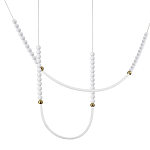 Подвесной светильник с 3-мя изогнутыми плафонами и белыми декоративными шариками PEARLS Suspension варинант исполнения - 1 | Loft Concept в Москве