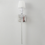 Бра с белым текстильным абажуром и хрустальными подвесками с декоративной кисточкой Lustre Reverie варинант исполнения - 7 | Loft Concept в Москве