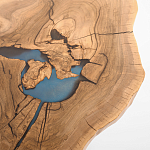 Кофейный стол со столешницей из орехового дерева и эпоксидной смолы Clem Coffee Table варинант исполнения - 2 | Loft Concept в Москве