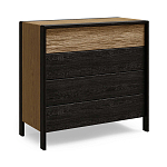 Комод 4 ящика с подсветкой на рельефном фасаде Warm Industrial варинант исполнения - 2 | Loft Concept в Москве