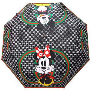 Зонт раскладной GUCCI дизайн 009 Черный цвет