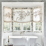 Обои с вышивкой ручной работы Moonlit Garden Original colourway on muslin варинант исполнения - 1 | Loft Concept в Москве