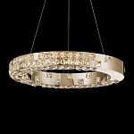 Люстра золотая в форме кольца с мозаичным хрустальным оформлением Sparks of Crystal варинант исполнения - 2 | Loft Concept в Москве