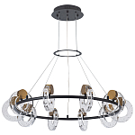 Кольцевая люстра с круглыми стеклянными плафонами в виде колец Olympe Glass Chandelier варинант исполнения - 3 | Loft Concept в Москве