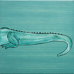 Плитка с узором Крокодил байдарочник варинант исполнения - 4 | Loft Concept в Москве