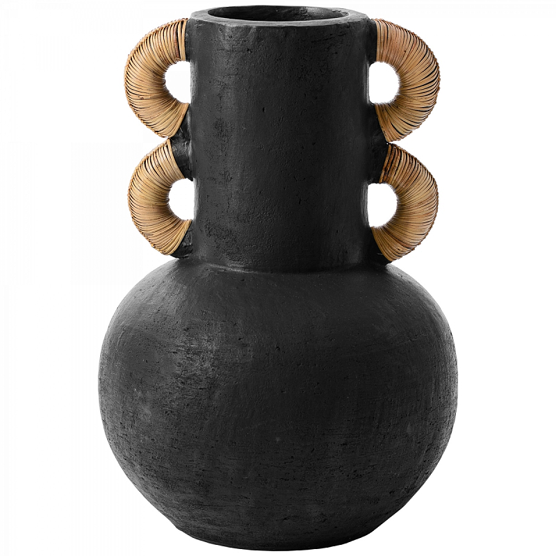  Round Vase Ceramic & Rattan    | Loft Concept 