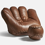 Дизайнерский кожаный пуф в виде бейсбольного мяча Poltronova Joe Ball Pouf варинант исполнения - 2 | Loft Concept в Москве