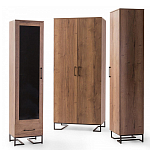 Шкаф-витрина в стиле лофт с чёрной стеклянной дверью Urban Style Space 2 варинант исполнения - 4 | Loft Concept в Москве