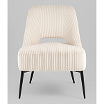 Кресло лаунж Бостон велюр рельефный молочный на черных ножках варинант исполнения - 4 | Loft Concept в Москве