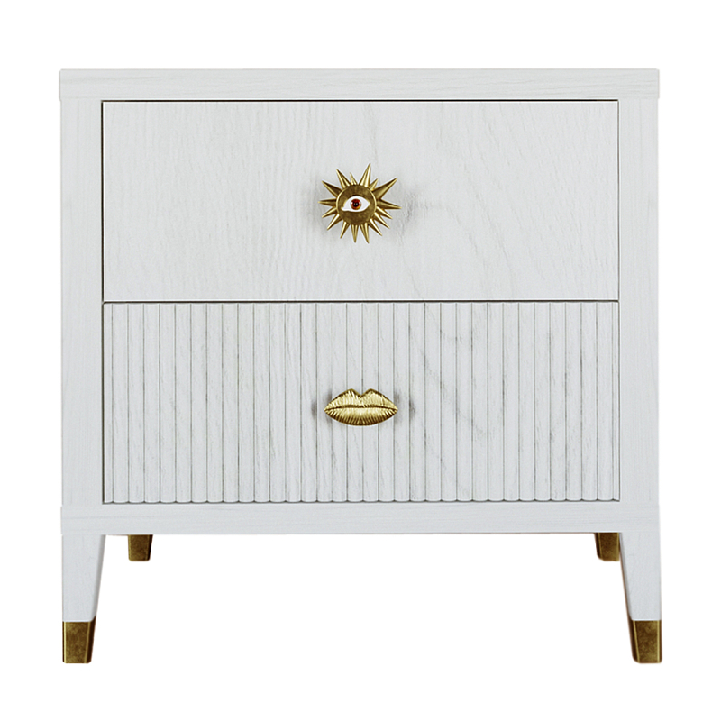 Тумба прикроватная с двумя ящиками Elsa Dreams White Белый в Москве | Loft Concept 