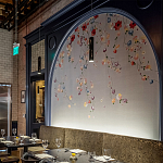 Обои ручная роспись Falling Flowers Standard colourway on Pale Grey dyed silk варинант исполнения - 3 | Loft Concept в Москве