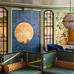 Обои ручная роспись Tsukimi Original colourway on gilded silk with antiquing варинант исполнения - 1 | Loft Concept в Москве