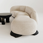 Диван Cannes трехместный с обивкой букле молочного цвета варинант исполнения - 2 | Loft Concept в Москве