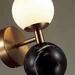 Бра с шарообразным матовым плафоном и шаром из камня на металлическом основании Orb Essence варинант исполнения - 9 | Loft Concept в Москве