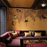 Обои с вышивкой ручной работы Étienne Original colourway on wool sateen варинант исполнения - 2 | Loft Concept в Москве