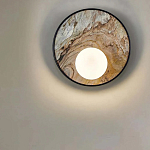 Бра круглое с каменным диском в металлической раме Sandstone Painting варинант исполнения - 4 | Loft Concept в Москве