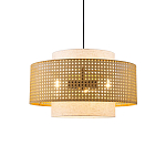 Подвесной светильник с декоративным поясом из плетеного бамбука Biuloggicu варинант исполнения - 1 | Loft Concept в Москве