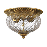 Потолочный светильник цвета латунь с прозрачным рифленым плафоном в форме чаши Hinkley варинант исполнения - 5 | Loft Concept в Москве