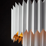 Люстра белая с гофрированным двойным абажуром Corrugated Double Lampshade варинант исполнения - 4 | Loft Concept в Москве