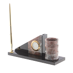 Настольный письменный набор из яшмы с часами Manager Organizer варинант исполнения - 2 | Loft Concept в Москве