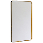 Зеркало прямоугольное в металлической раме с кожаной отделкой Loft in Reflection варинант исполнения - 1 | Loft Concept в Москве