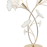 Настольная лампа с изогнутыми золотыми ветвями и белыми лепестками Wintery flovers варинант исполнения - 1 | Loft Concept в Москве