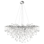 Люстра подвесная с прозрачными стеклянными подвесками в форме капель Диаметр 100 см Droplet Chandelier варинант исполнения - 12 | Loft Concept в Москве